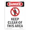 Signmission Safety Sign, OSHA Danger, 7" Height, Keep Clear Of This Area, Portrait OS-DS-D-57-V-1383 - alternate 1